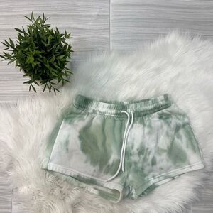 Love Streak Green & White Tie Dye Lounge Shorts